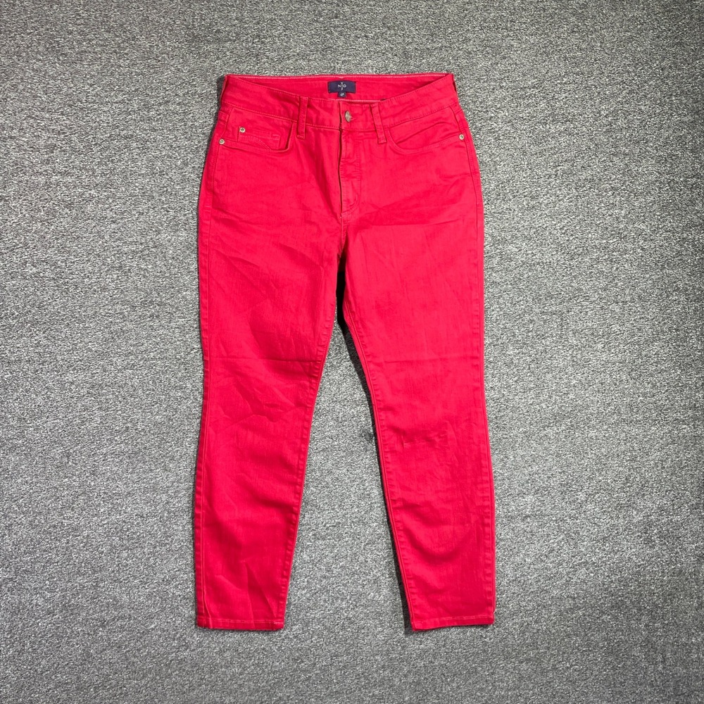 NYDJ Jeans Womens 6P Red Ankle Pants Lift Tuck Technology Slim Stretch